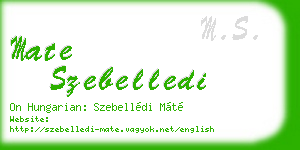 mate szebelledi business card