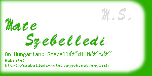 mate szebelledi business card